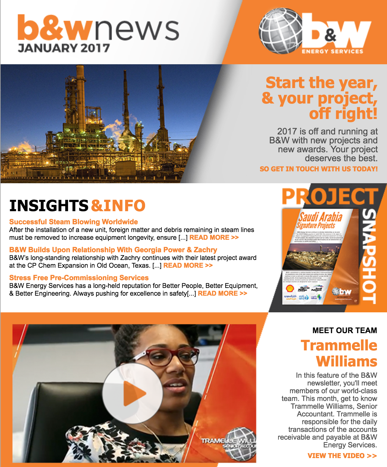B&W Energy Services - January 2017 Customer Newsletter
