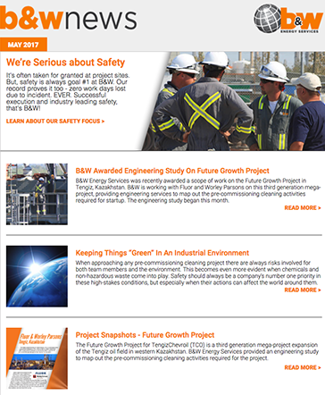 B&W Energy Services - May 2017 Customer Newsletter