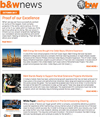 B&W Energy Services - September 2017 Customer Newsletter