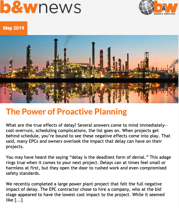 B&W Energy Services - May 2019 Customer Newsletter