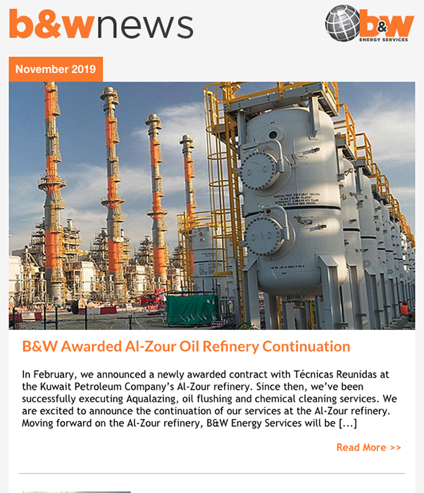 B&W Energy Services - November 2019 Customer Newsletter