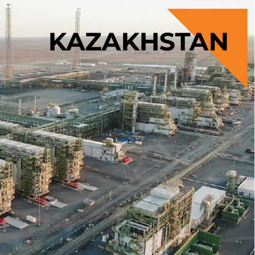 Aerial view of Tengizchevroil Future Growth Project in Tengiz, Kazakhstan